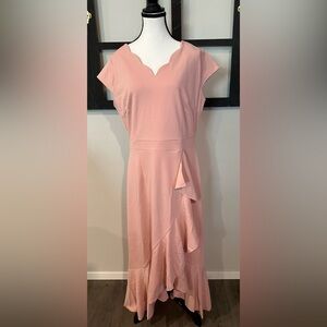 Elegant Pink Scalloped Dress